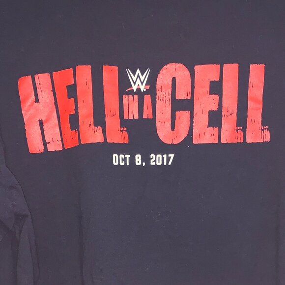 2017 HELL IN A CELL CREW black t-shirt tee WWE Wrestling event size L - Picture 1 of 5